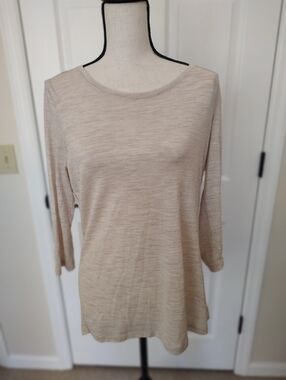 Woolx Women's Jenny Australian Merino Wool Tan Long Sleeve Base Layer M
